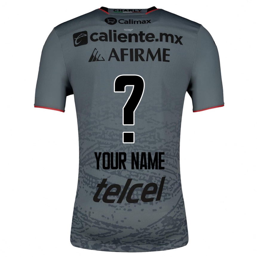 Men Football Your Name #0 Grey Away Jersey 2023/24 T-Shirt
