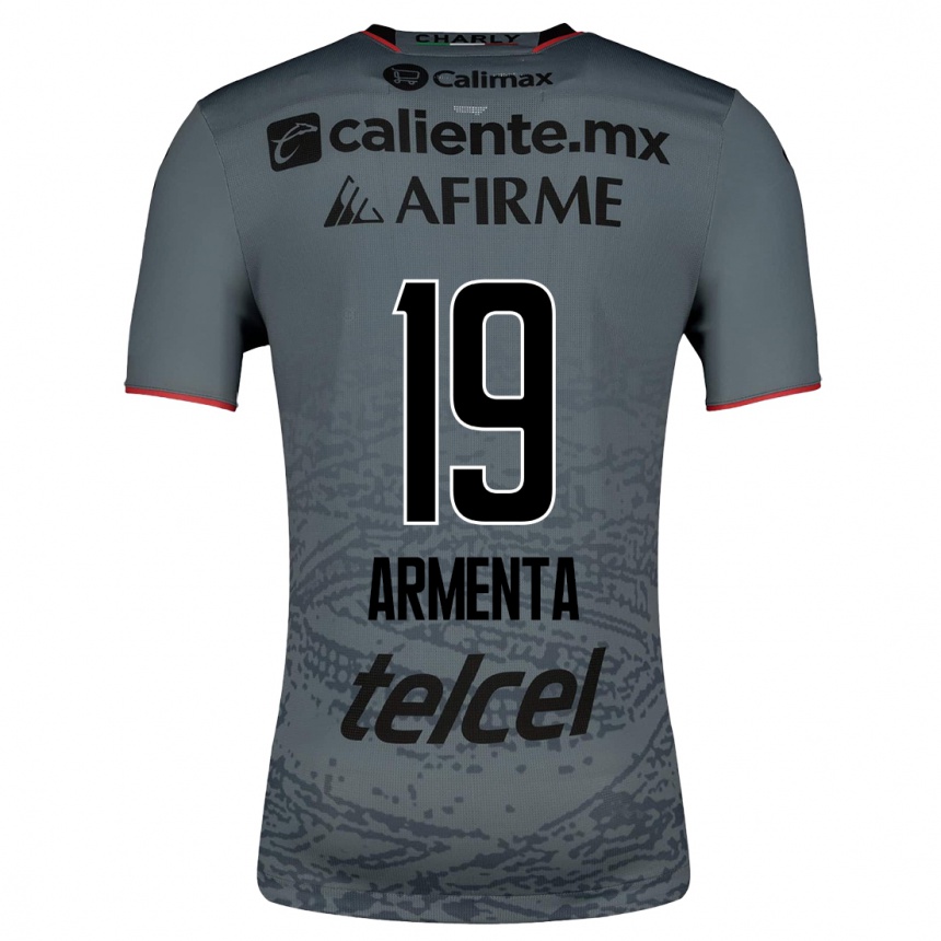 Men Football Eduardo Armenta #19 Grey Away Jersey 2023/24 T-Shirt