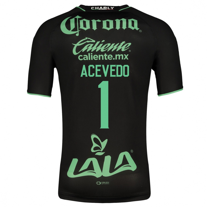 Men Football Carlos Acevedo #1 Black Away Jersey 2023/24 T-Shirt