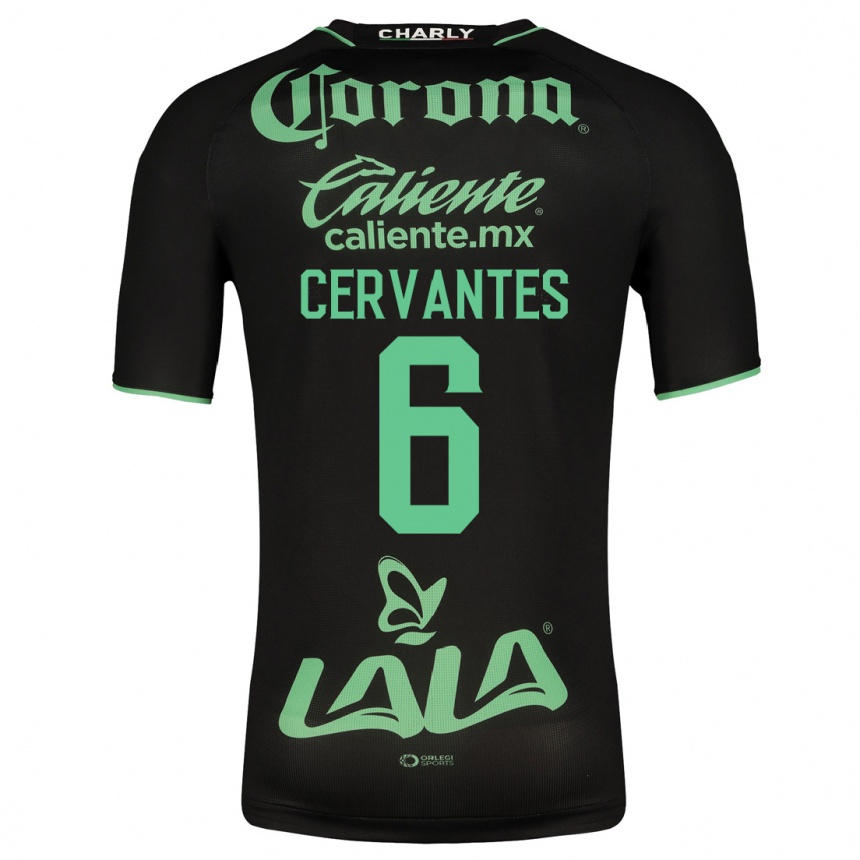 Men Football Alan Cervantes #6 Black Away Jersey 2023/24 T-Shirt