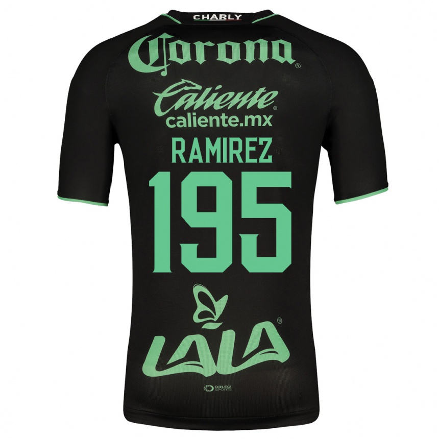 Men Football Jesús Ramírez #195 Black Away Jersey 2023/24 T-Shirt