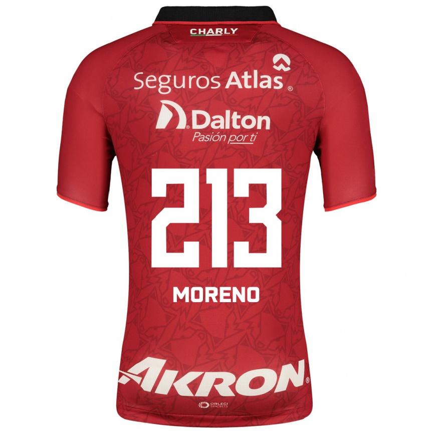 Men Football Eduardo Moreno #213 Red Away Jersey 2023/24 T-Shirt