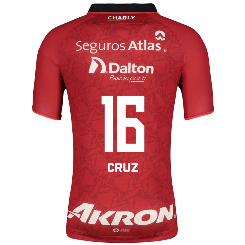 Men Football Daniela Cruz #16 Red Away Jersey 2023/24 T-Shirt