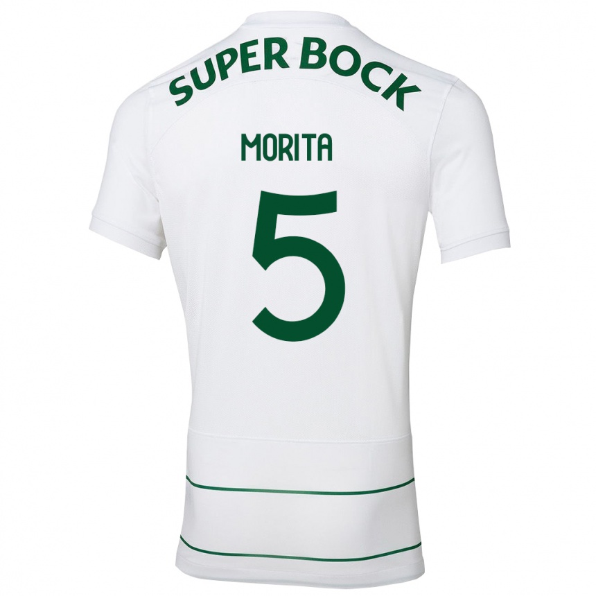 Men Football Hidemasa Morita #5 White Away Jersey 2023/24 T-Shirt