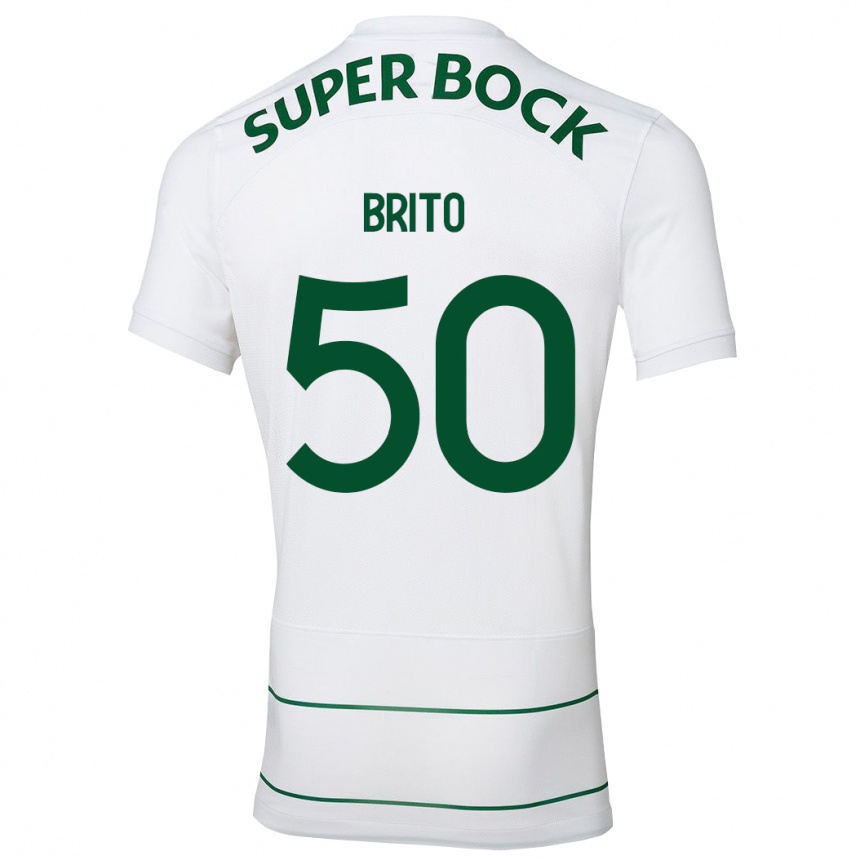 Men Football Alexandre Brito #50 White Away Jersey 2023/24 T-Shirt