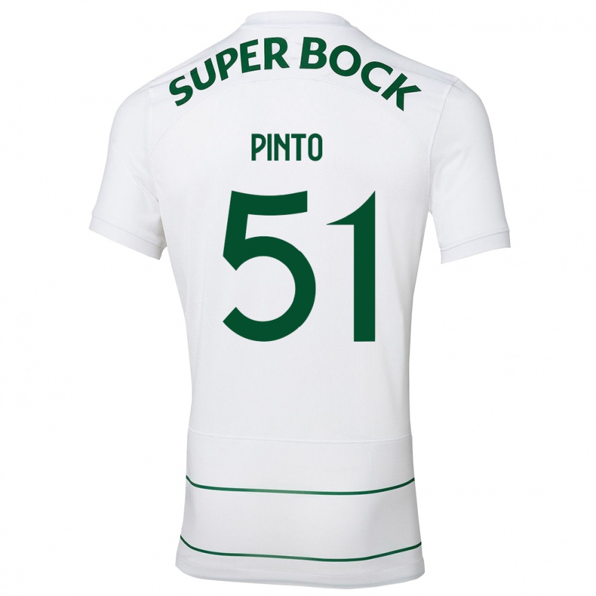 Men Football Diogo Pinto #51 White Away Jersey 2023/24 T-Shirt