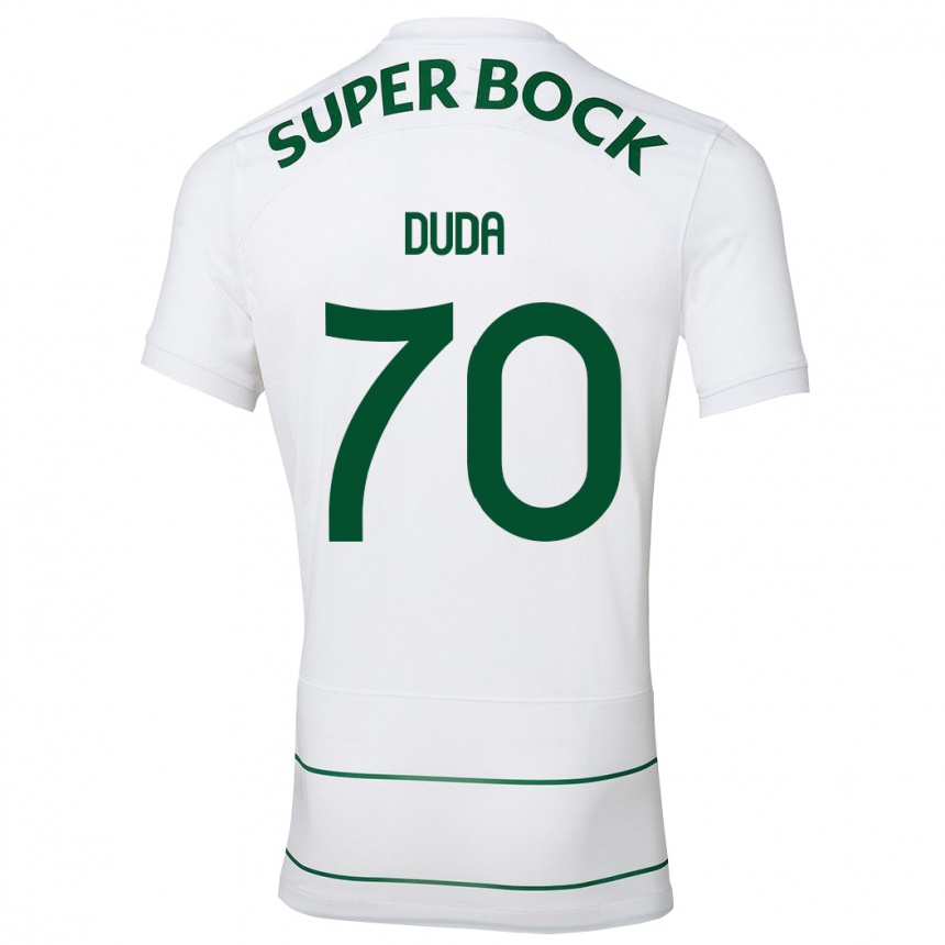 Men Football Dudá #70 White Away Jersey 2023/24 T-Shirt