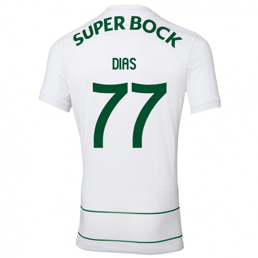 Men Football Lucas Dias #77 White Away Jersey 2023/24 T-Shirt