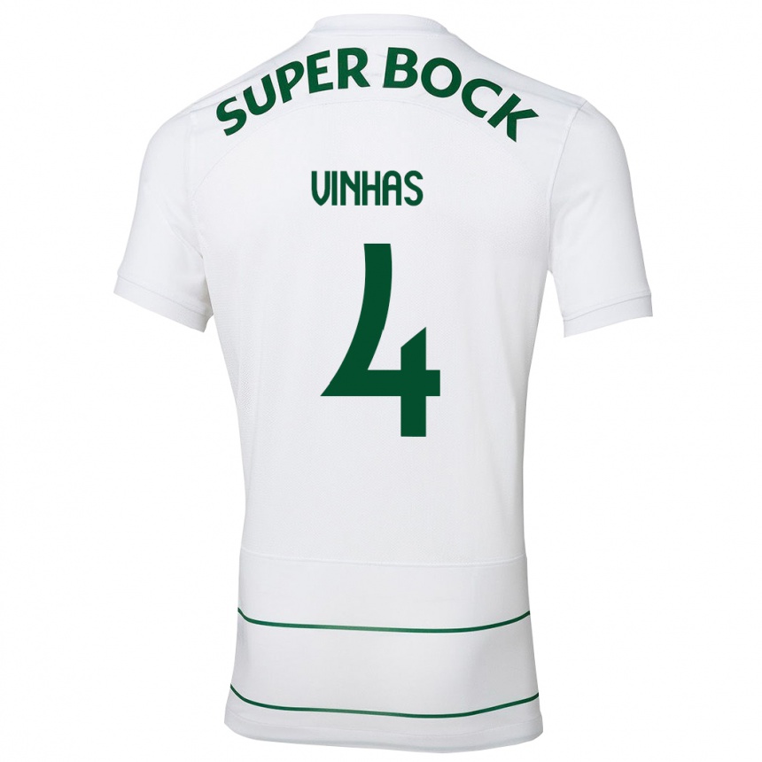 Men Football Gabriela Vinhas #4 White Away Jersey 2023/24 T-Shirt