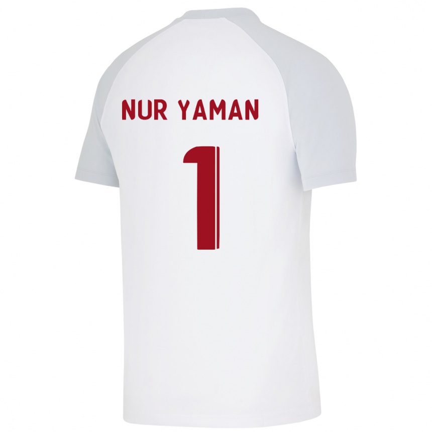 Men Football Gamze Nur Yaman #1 White Away Jersey 2023/24 T-Shirt