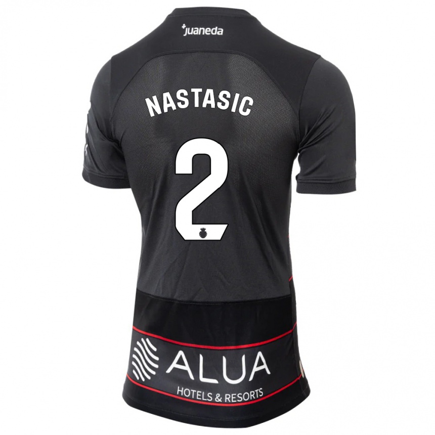 Men Football Matija Nastasic #2 Black Away Jersey 2023/24 T-Shirt