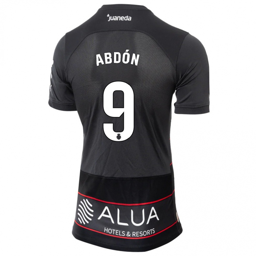 Men Football Abdón Prats #9 Black Away Jersey 2023/24 T-Shirt