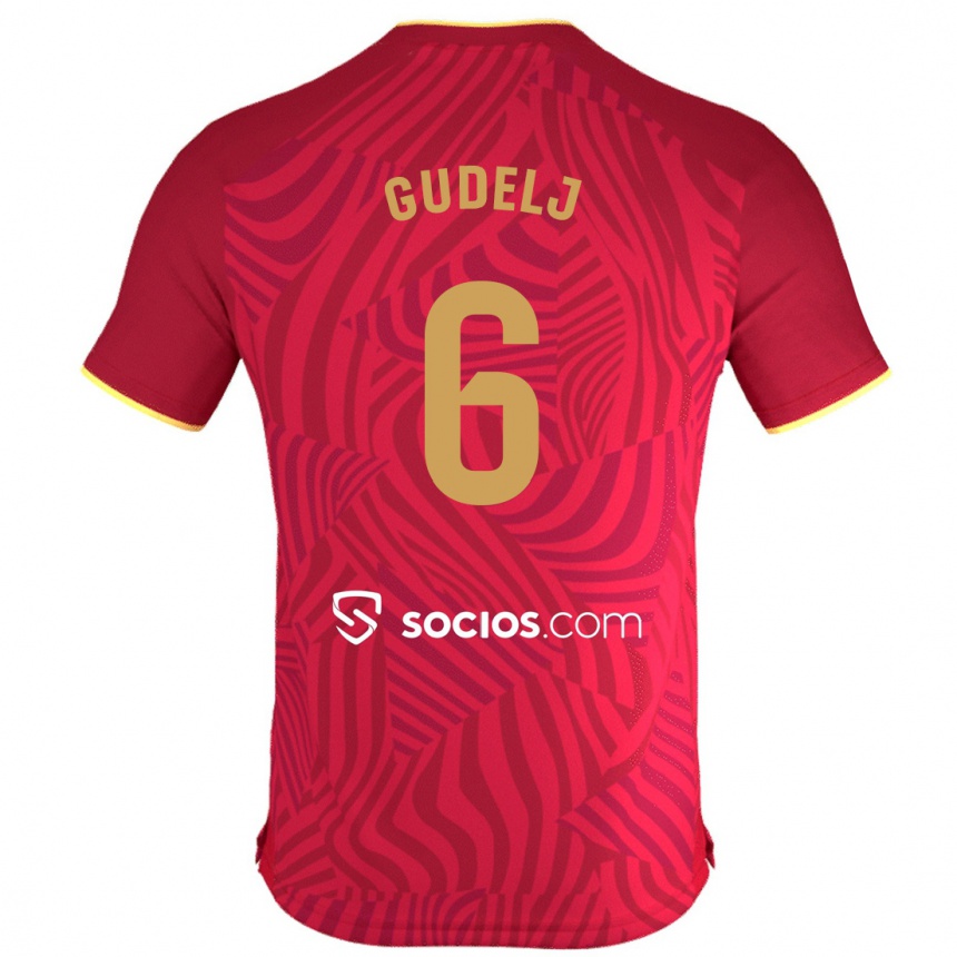 Men Football Nemanja Gudelj #6 Red Away Jersey 2023/24 T-Shirt