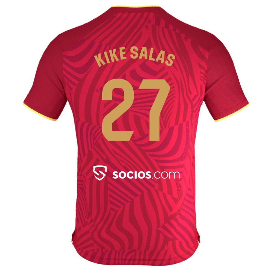 Men Football Kike Salas #27 Red Away Jersey 2023/24 T-Shirt