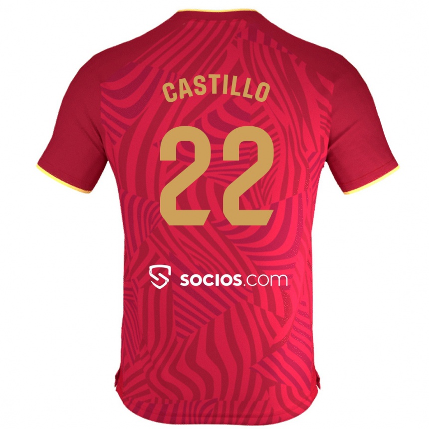 Men Football José Castillo #22 Red Away Jersey 2023/24 T-Shirt