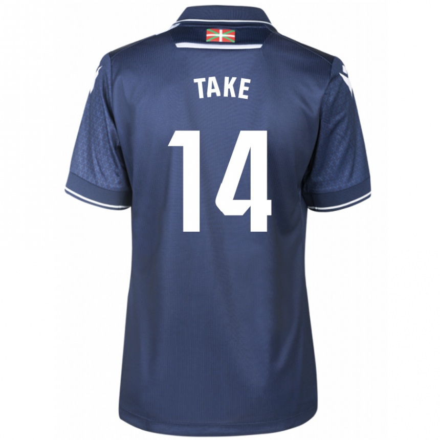 Men Football Takefusa Kubo #14 Navy Away Jersey 2023/24 T-Shirt