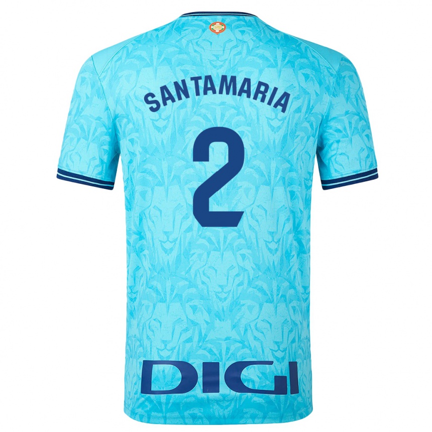 Men Football Unai Santamaría #2 Sky Blue Away Jersey 2023/24 T-Shirt