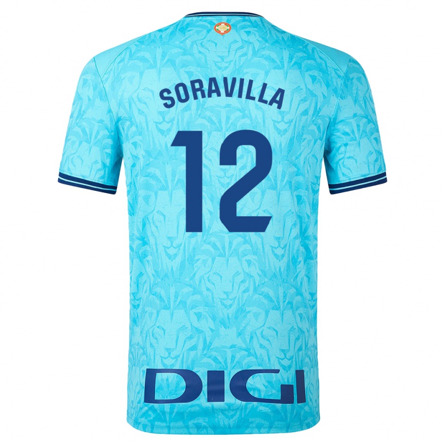 Men Football Ander Soravilla #12 Sky Blue Away Jersey 2023/24 T-Shirt