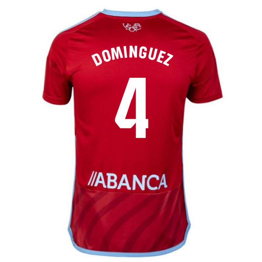 Men Football Javi Domínguez #4 Red Away Jersey 2023/24 T-Shirt