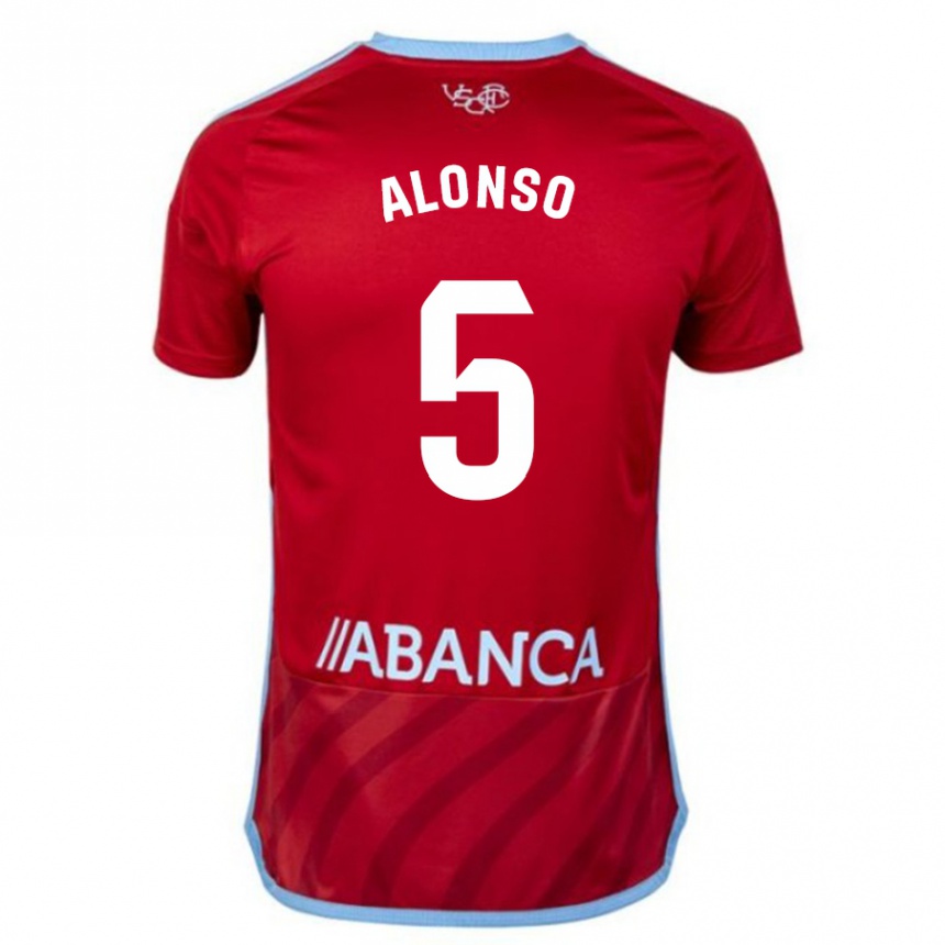 Men Football Gael Alonso #5 Red Away Jersey 2023/24 T-Shirt