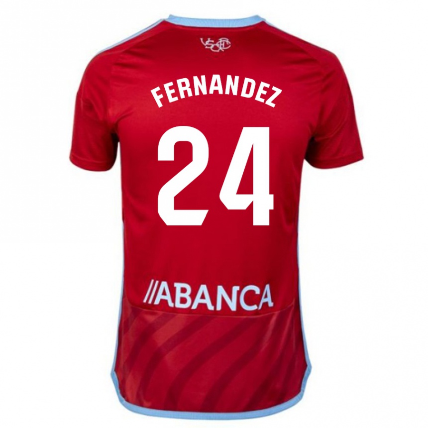 Men Football César Fernández #24 Red Away Jersey 2023/24 T-Shirt