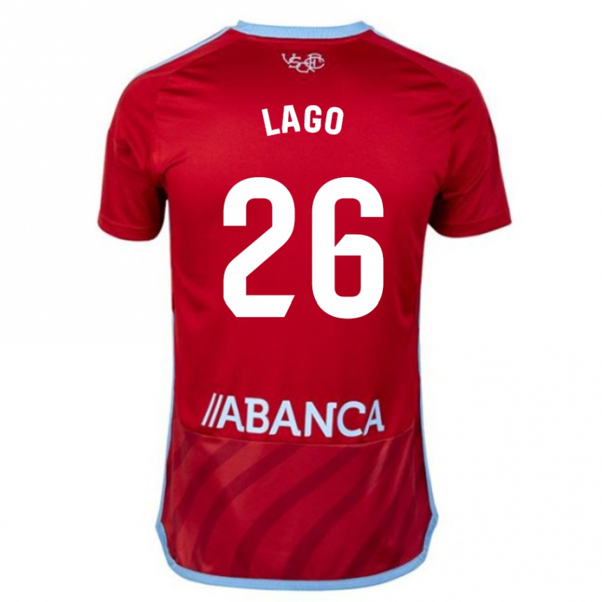 Men Football Yoel Lago #26 Red Away Jersey 2023/24 T-Shirt