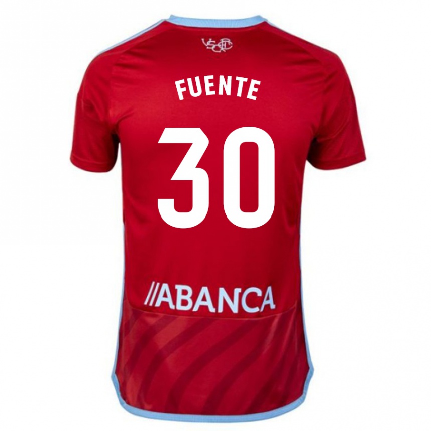 Men Football Mario Fuente #30 Red Away Jersey 2023/24 T-Shirt