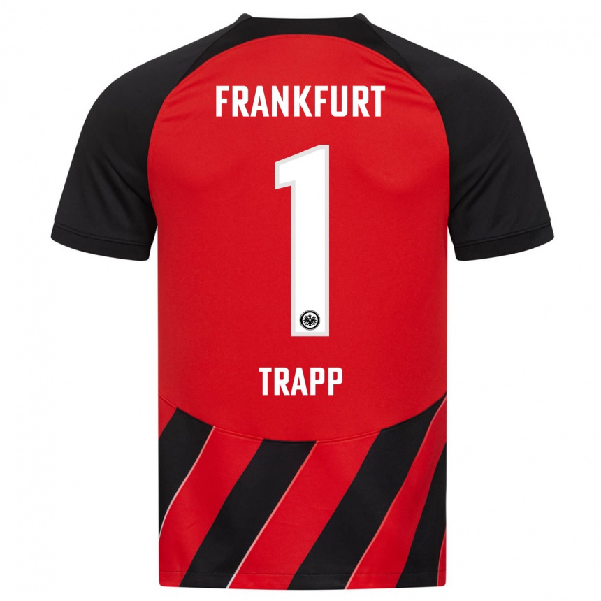 Women Football Kevin Trapp #1 Red Black Home Jersey 2023/24 T-Shirt