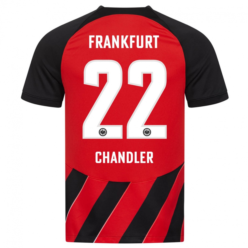 Women Football Timothy Chandler #22 Red Black Home Jersey 2023/24 T-Shirt