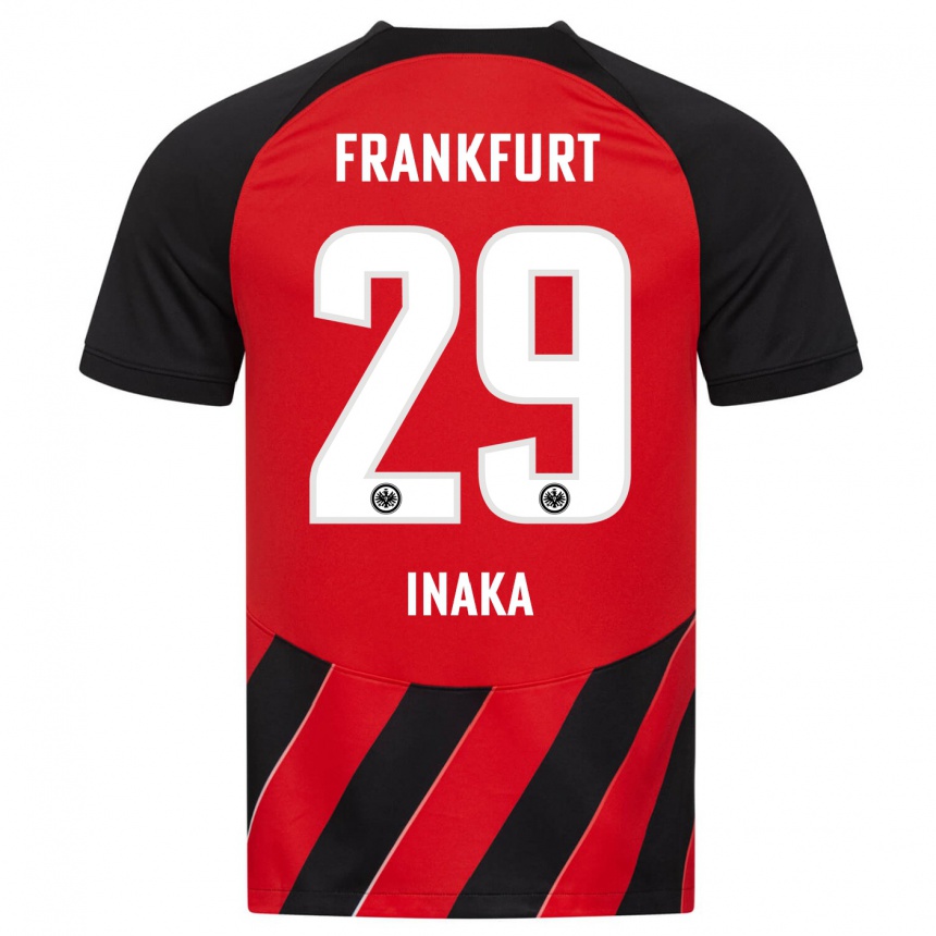 Women Football Arthur Inaka #29 Red Black Home Jersey 2023/24 T-Shirt