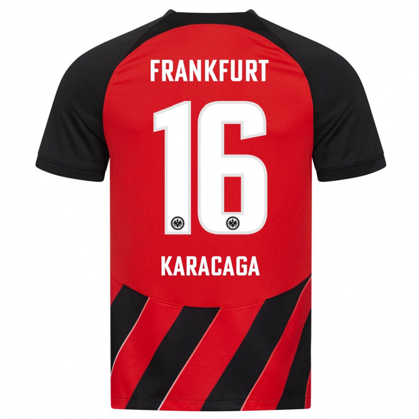 Women Football Tom Karacaga #16 Red Black Home Jersey 2023/24 T-Shirt