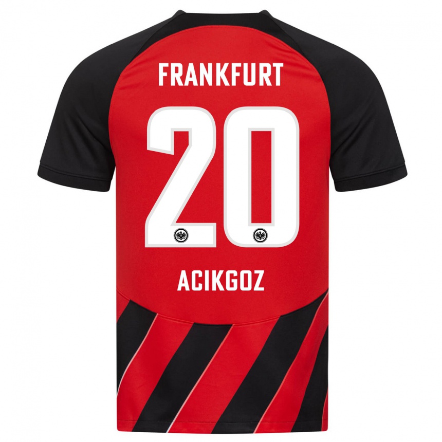 Women Football Ilayda Acikgoz #20 Red Black Home Jersey 2023/24 T-Shirt