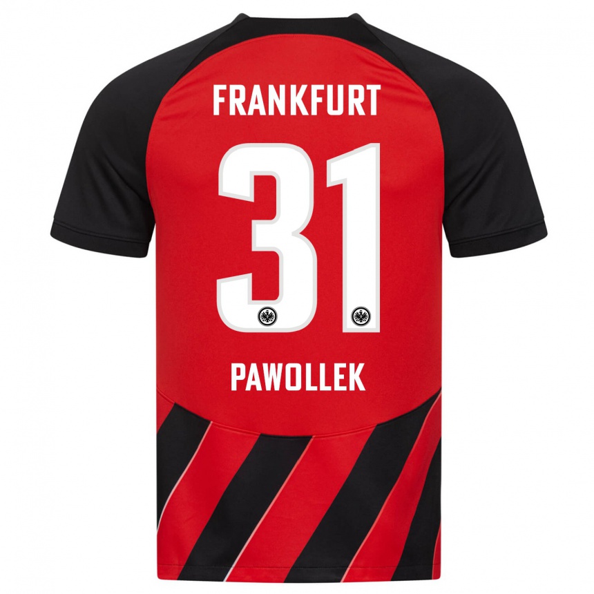 Women Football Tanja Pawollek #31 Red Black Home Jersey 2023/24 T-Shirt