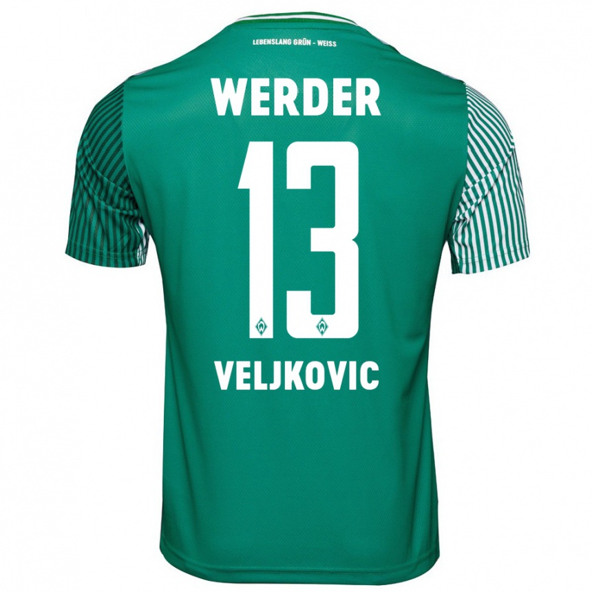 Women Football Milos Veljkovic #13 Green Home Jersey 2023/24 T-Shirt