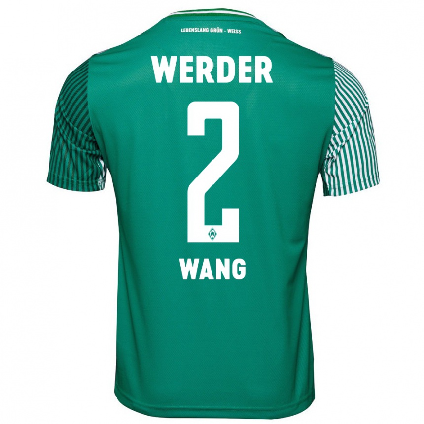 Women Football Bowen Wang #2 Green Home Jersey 2023/24 T-Shirt