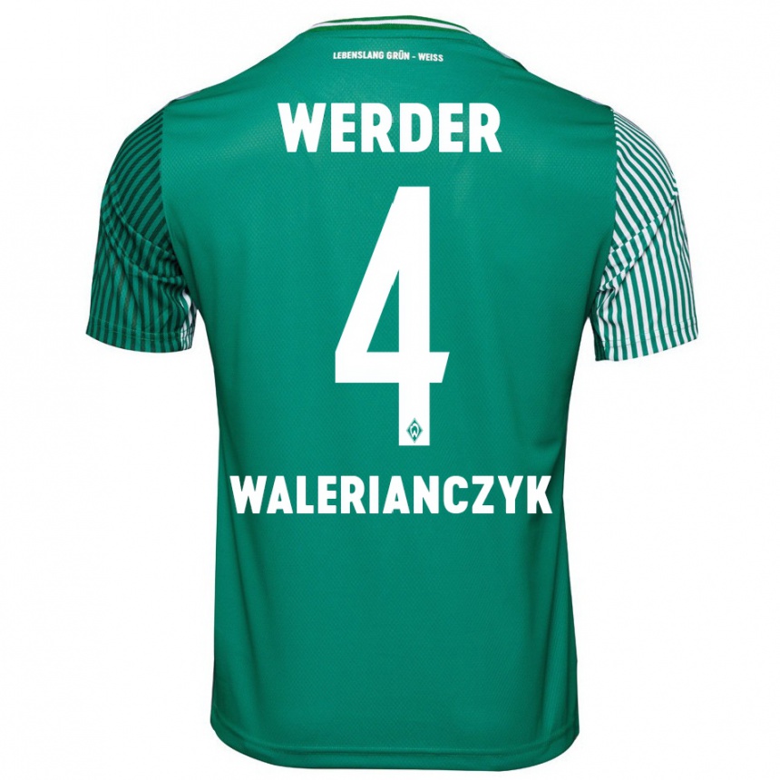 Women Football Dennis Walerianczyk #4 Green Home Jersey 2023/24 T-Shirt