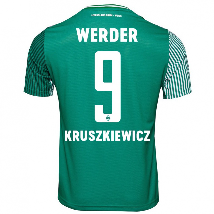 Women Football Jakub Kruszkiewicz #9 Green Home Jersey 2023/24 T-Shirt