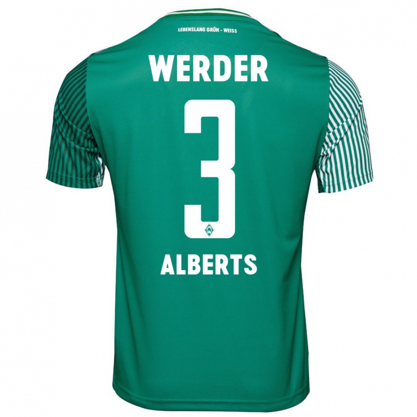 Women Football Christopher Alberts #3 Green Home Jersey 2023/24 T-Shirt
