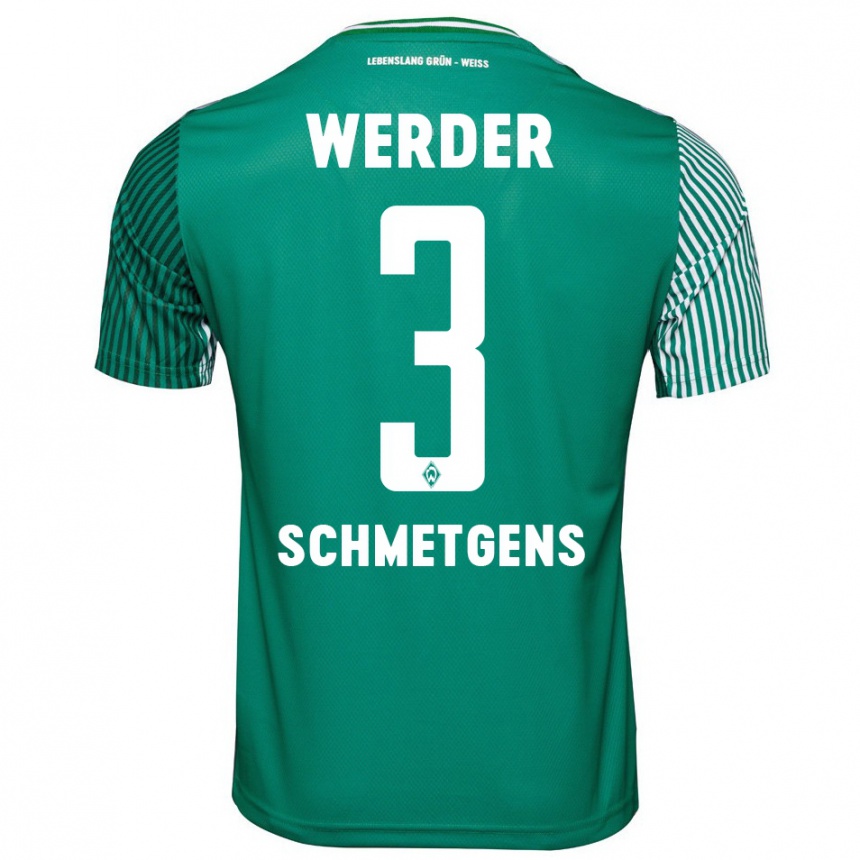 Women Football Mick Schmetgens #3 Green Home Jersey 2023/24 T-Shirt