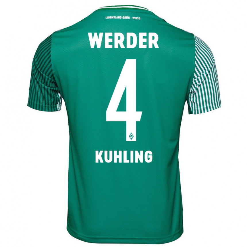 Women Football Ole Kühling #4 Green Home Jersey 2023/24 T-Shirt
