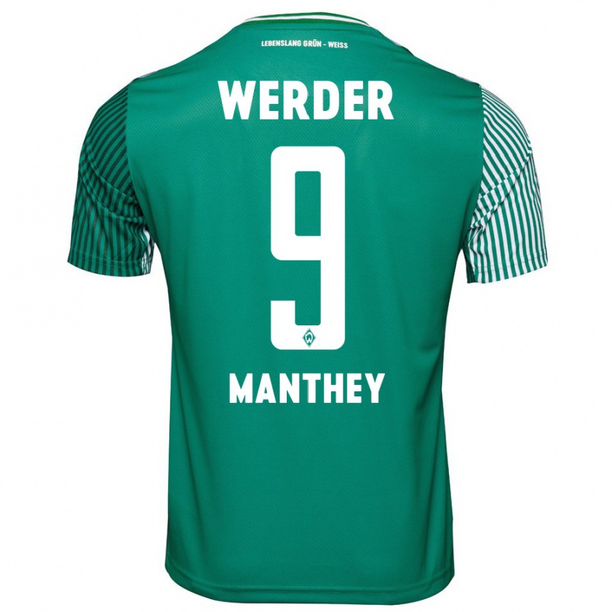Women Football Kevin Manthey #9 Green Home Jersey 2023/24 T-Shirt