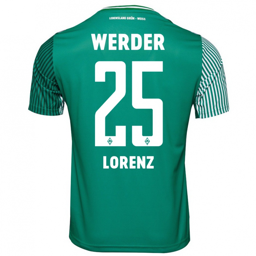 Women Football Jacob Lorenz #25 Green Home Jersey 2023/24 T-Shirt