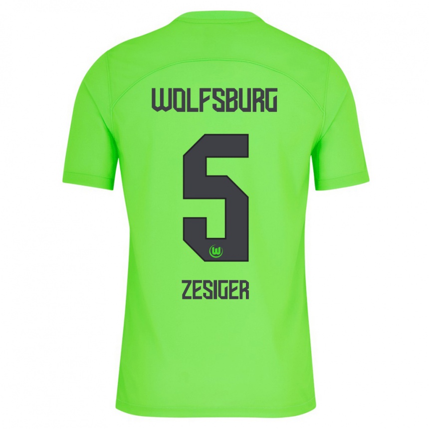 Women Football Cédric Zesiger #5 Green Home Jersey 2023/24 T-Shirt