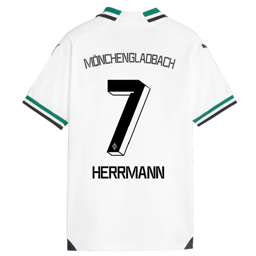 Women Football Patrick Herrmann #7 White Green Home Jersey 2023/24 T-Shirt