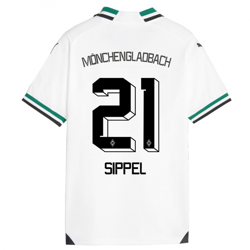 Women Football Tobias Sippel #21 White Green Home Jersey 2023/24 T-Shirt