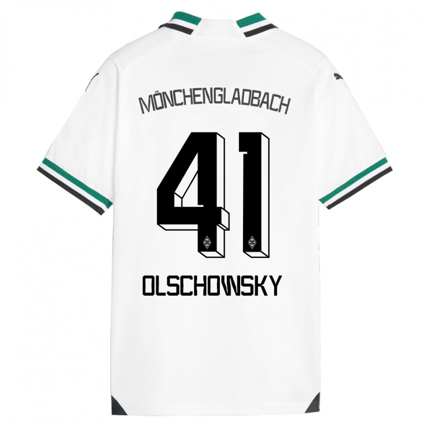 Women Football Jan Olschowsky #41 White Green Home Jersey 2023/24 T-Shirt