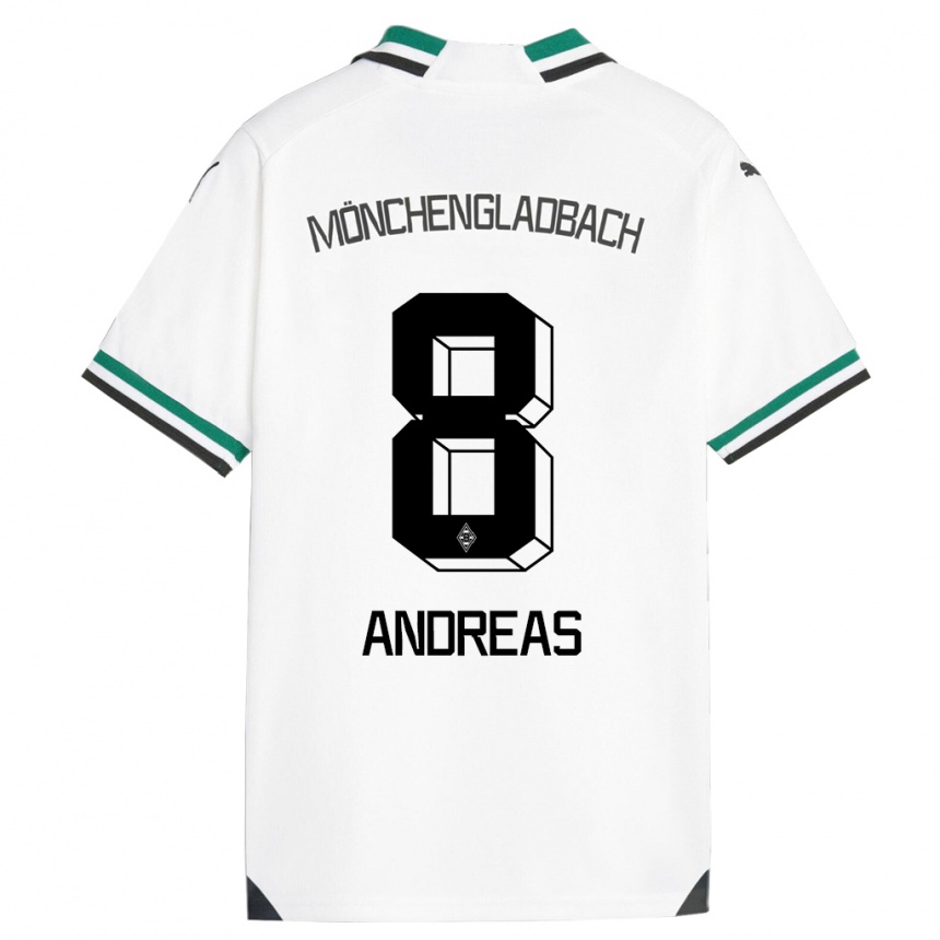 Women Football Noah Andreas #8 White Green Home Jersey 2023/24 T-Shirt