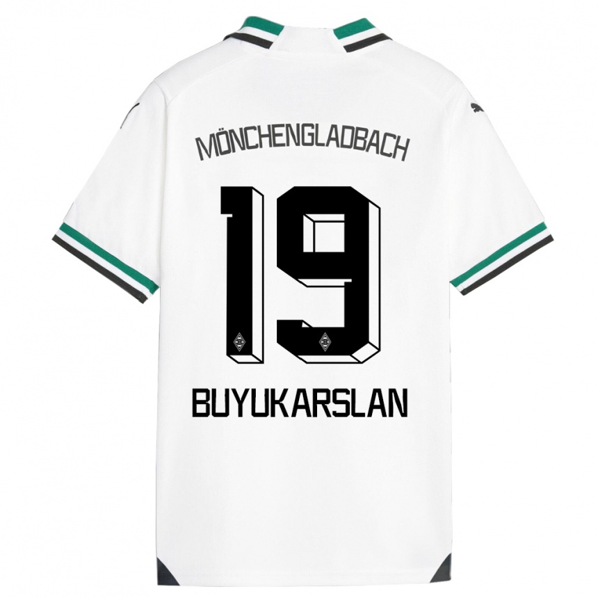 Women Football Oguzcan Büyükarslan #19 White Green Home Jersey 2023/24 T-Shirt