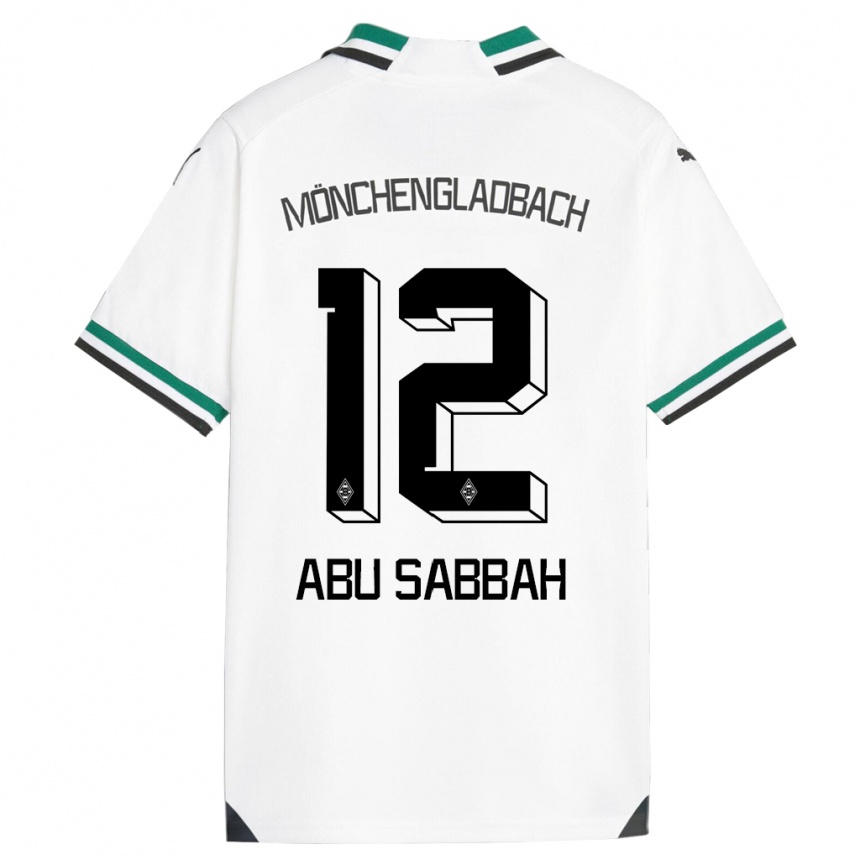 Women Football Sarah Abu Sabbah #12 White Green Home Jersey 2023/24 T-Shirt