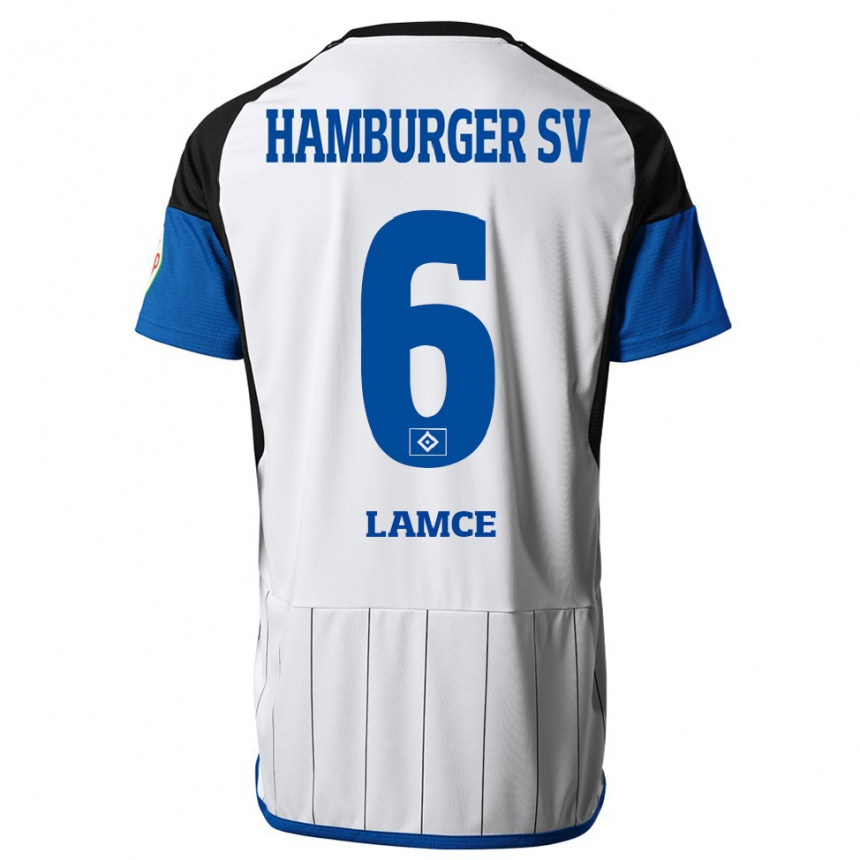 Women Football Benjamin Lamce #6 White Home Jersey 2023/24 T-Shirt